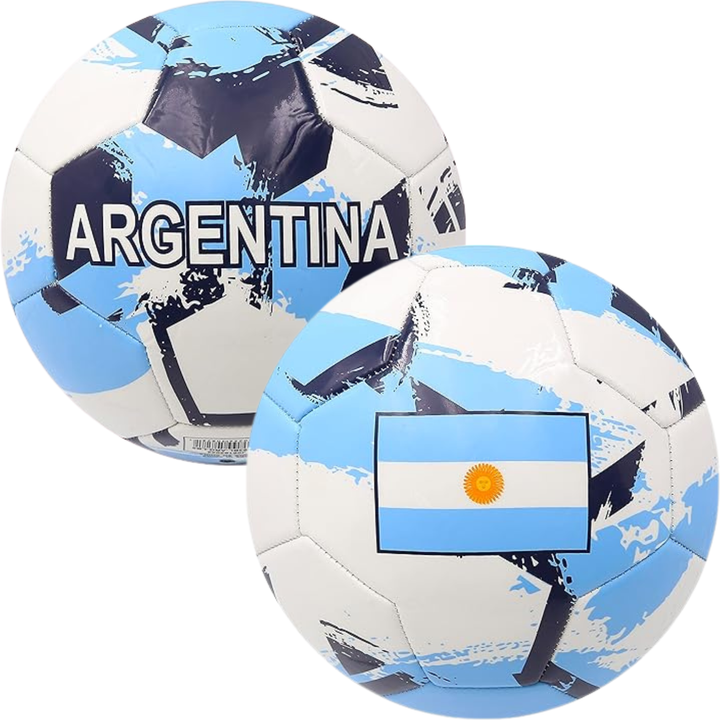 Icon Sports Argentina Soccer Ball Size 5 | Blue &amp; White Flag Brushstroke PVC