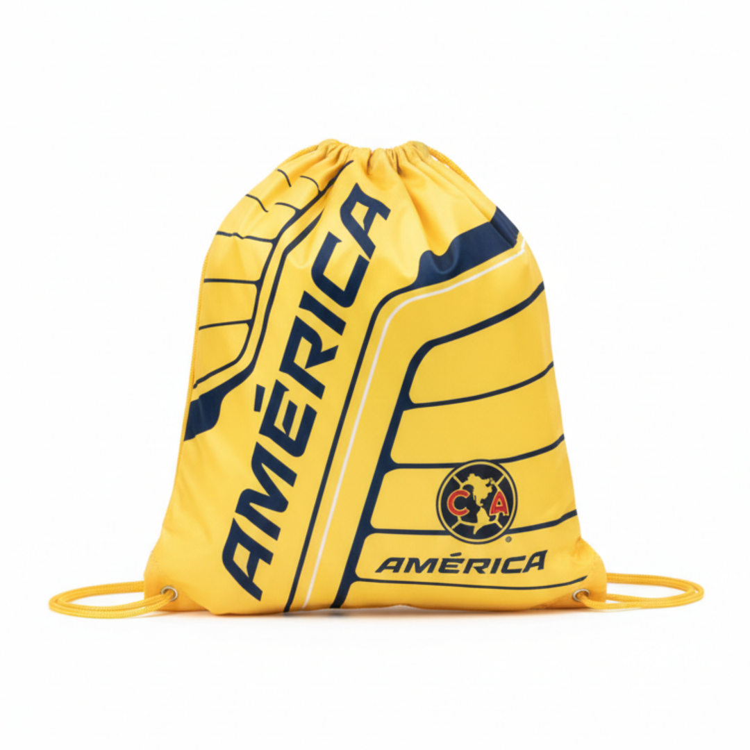 Rhinox Club America Yellow &amp; Blue Cinch Sack Bag | Official Liga MX 17x13 Polyester