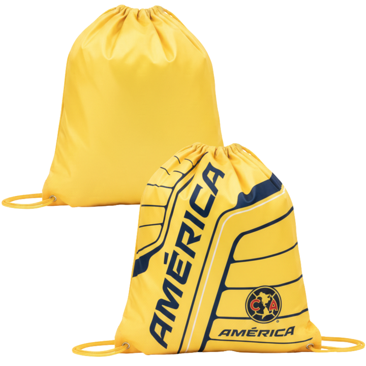 Rhinox Club America Yellow &amp; Blue Cinch Sack Bag | Official Liga MX 17x13 Polyester