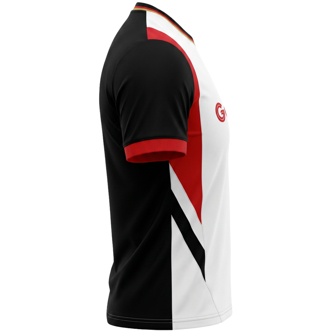 J4K Inc. Germany Soccer Jersey | White Black Red Men &amp; Boys Apparel
