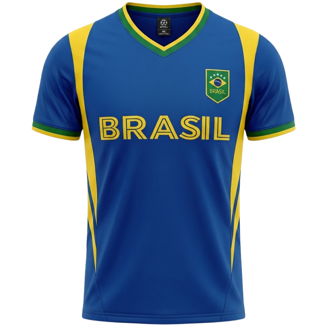 J4K Inc. Brazil World Cup Soccer Jersey | Blue Yellow Men &amp; Boys Apparel