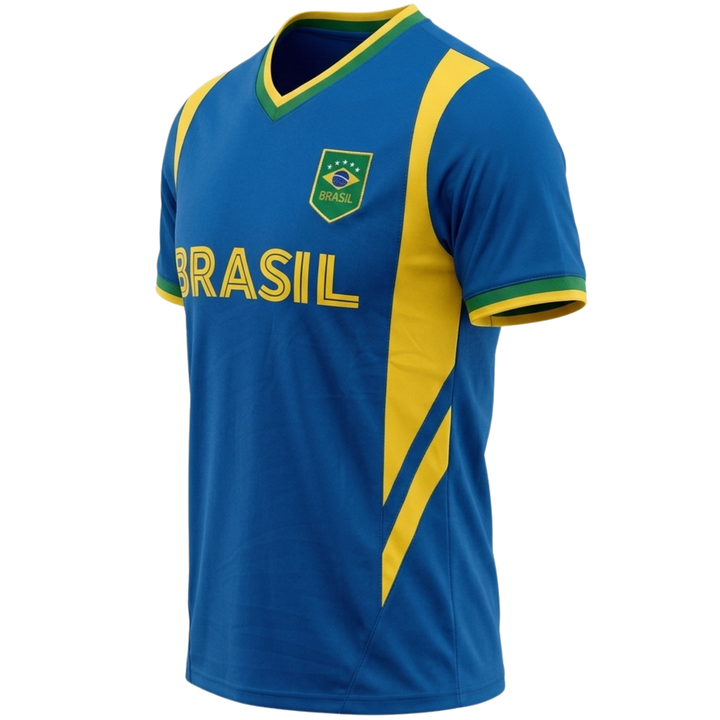 J4K Inc. Brazil World Cup Soccer Jersey | Blue Yellow Men &amp; Boys Apparel