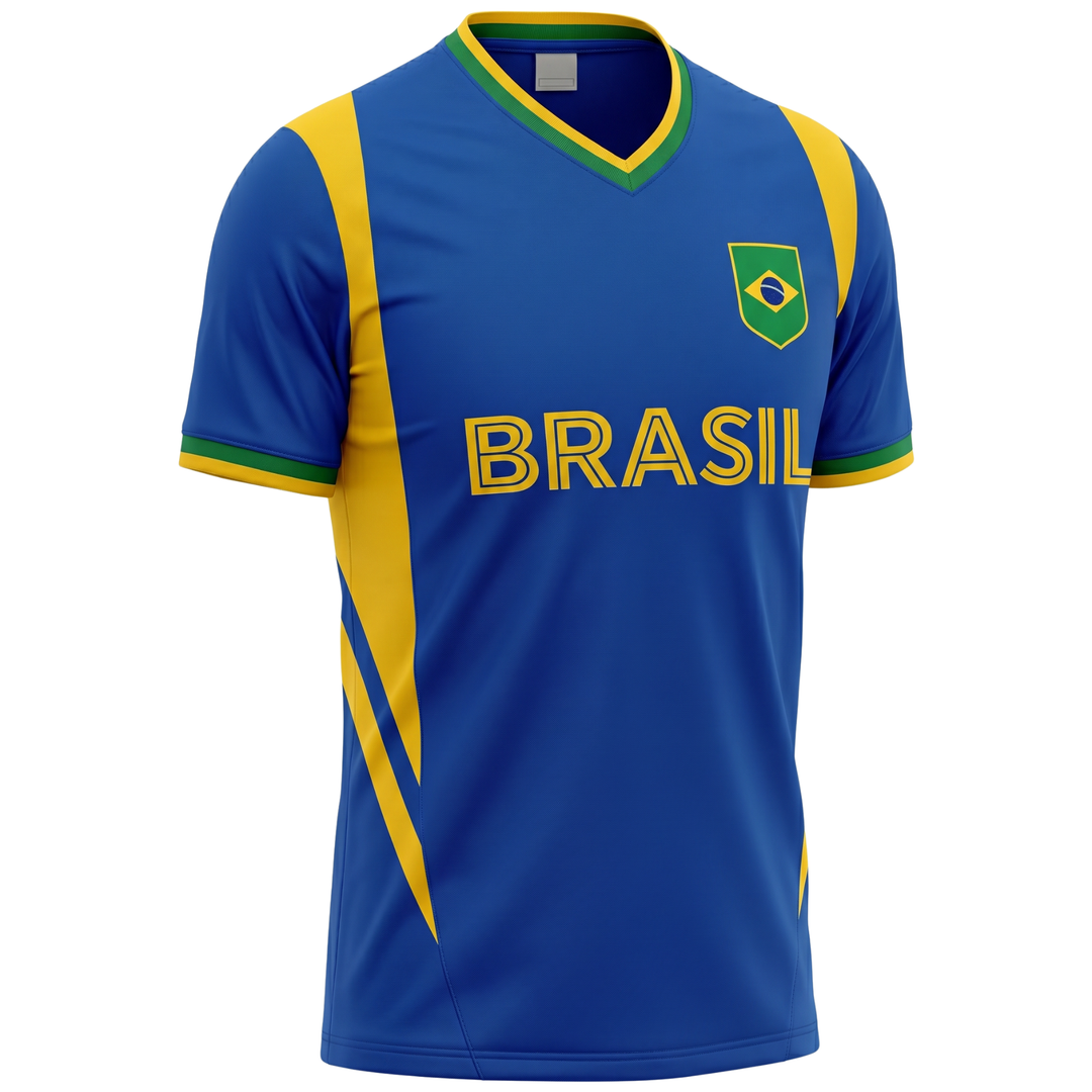 J4K Inc. Brazil World Cup Soccer Jersey | Blue Yellow Men &amp; Boys Apparel
