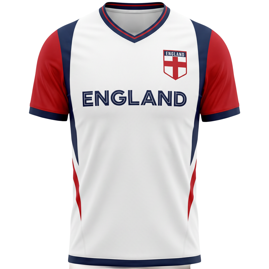 J4K Inc. England Soccer Jersey | White Red Blue Men &amp; Boys Apparel