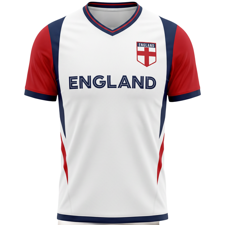 J4K Inc. England Soccer Jersey | White Red Blue Men &amp; Boys Apparel