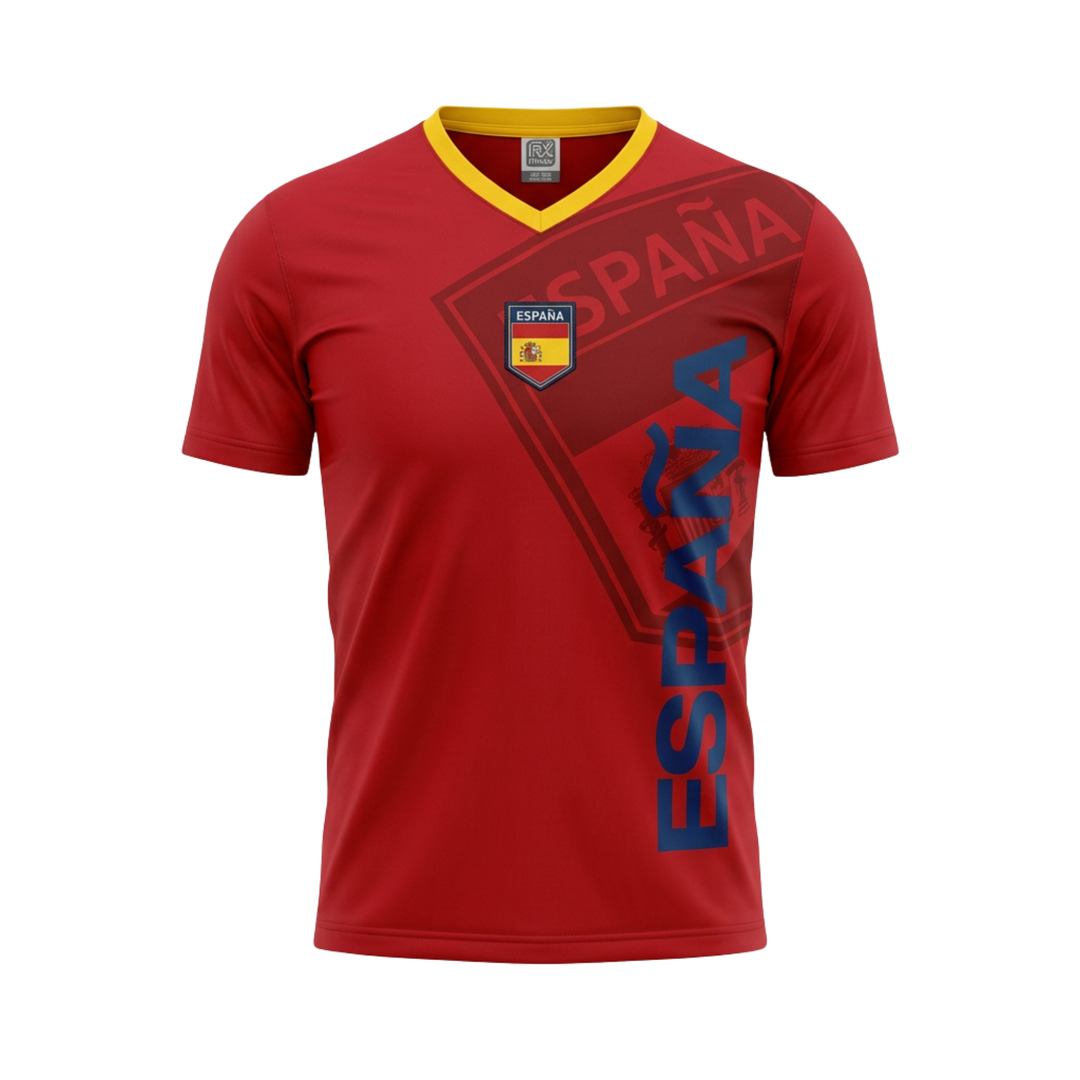 Rhinox Generic Youth Spain Flag Soccer Poly Tee - Sizes M, L, XL