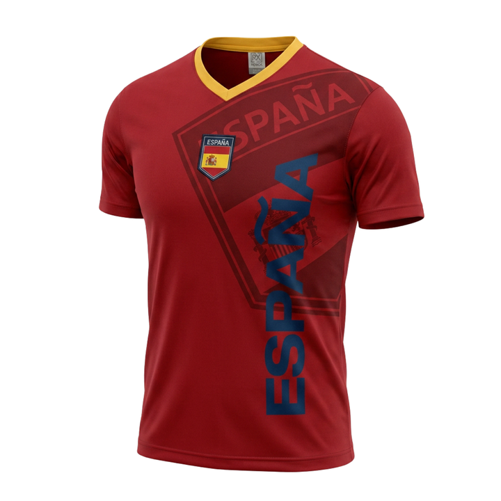 Rhinox Generic Youth Spain Flag Soccer Poly Tee - Sizes M, L, XL