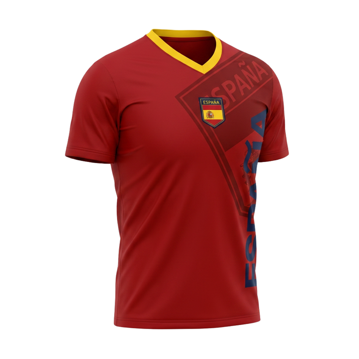 Rhinox Generic Youth Spain Flag Soccer Poly Tee - Sizes M, L, XL
