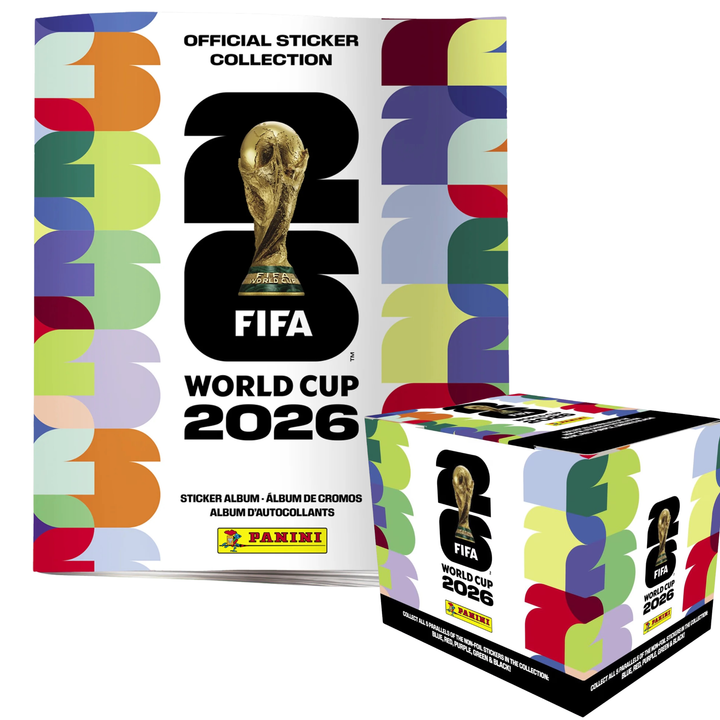 2026 Panini FIFA World Cup Soccer Stickers 50-Count Box &amp; Free Official Soft Cover Album Combo