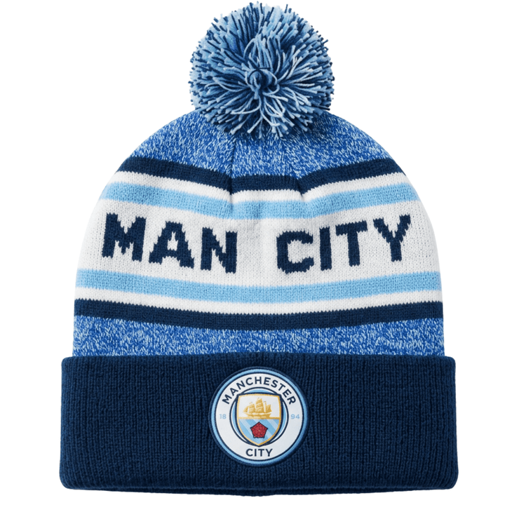 Fan Ink Man City Pom Pom Beanie | Blue Knit Winter Hat