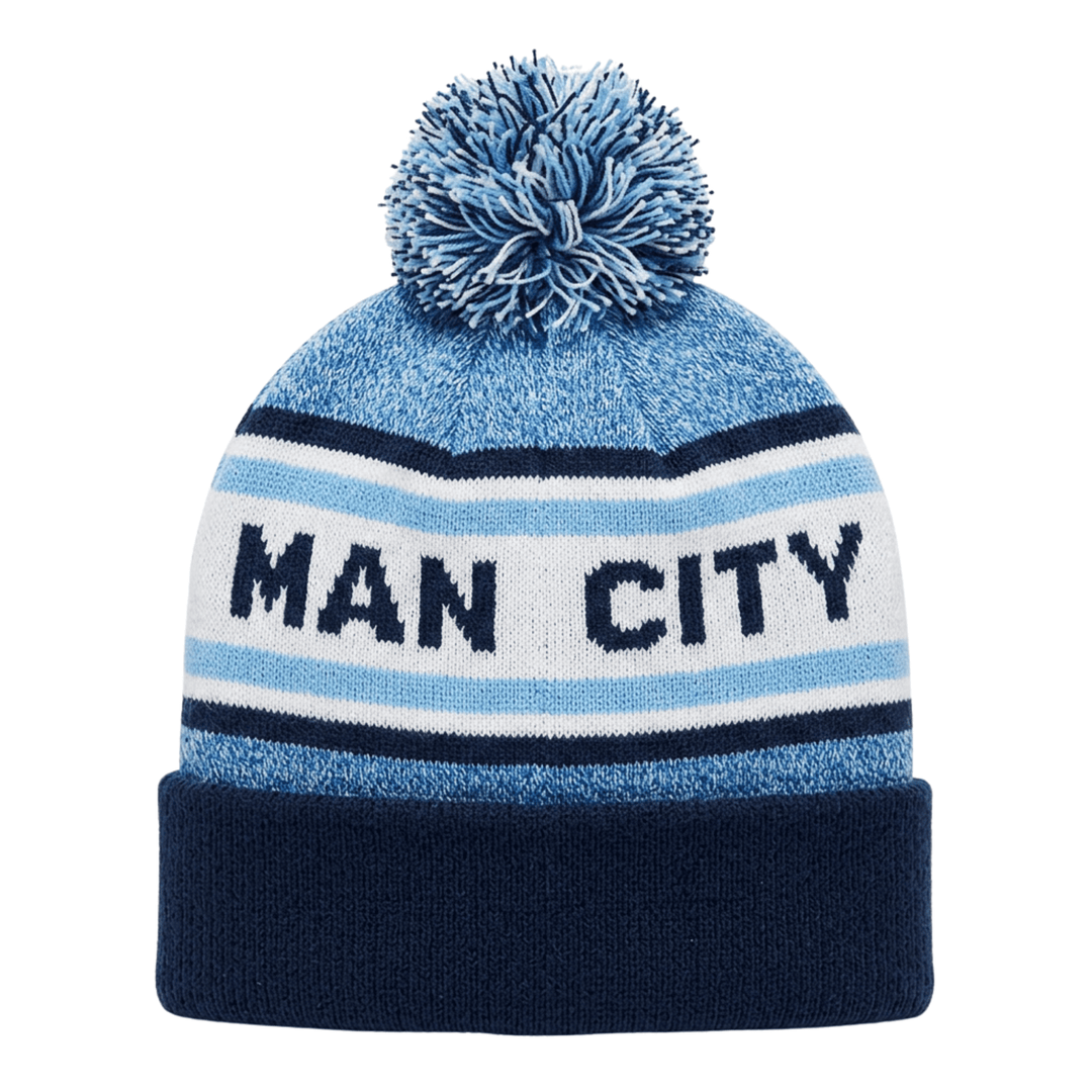 Fan Ink Man City Pom Pom Beanie | Blue Knit Winter Hat