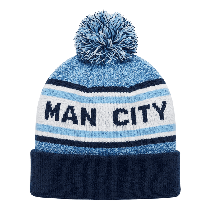 Fan Ink Man City Pom Pom Beanie | Blue Knit Winter Hat