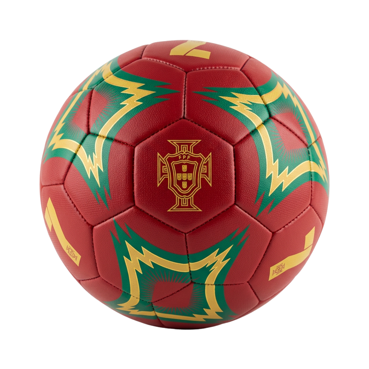 Icon Sports Portugal No. 7 Soccer Ball, Maroon/Gold/Green, Official Licensed