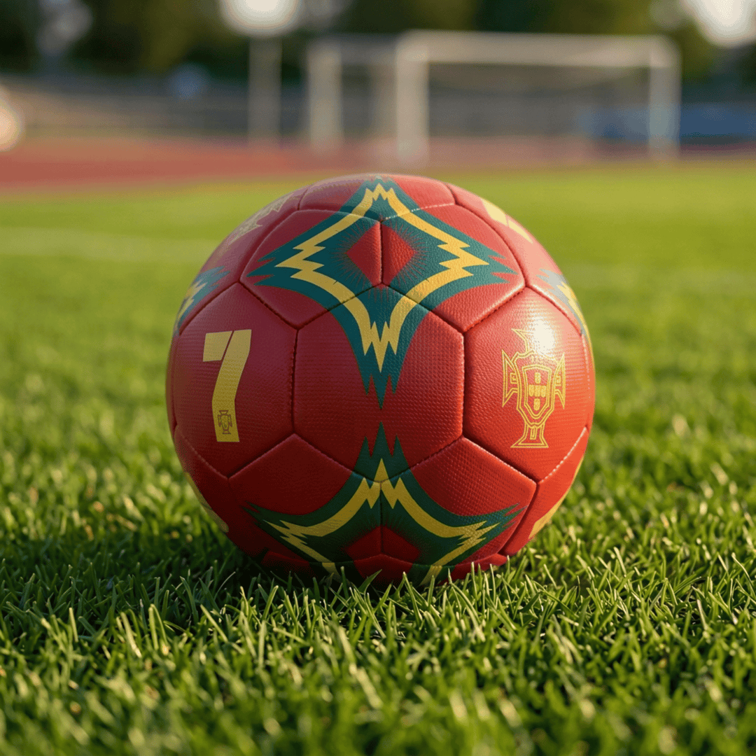 Icon Sports Portugal No. 7 Soccer Ball, Maroon/Gold/Green, Official Licensed