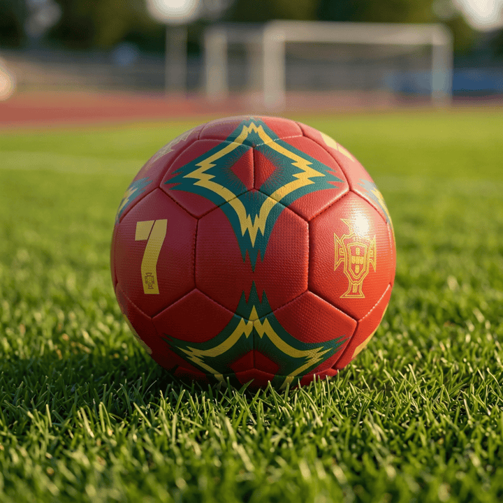 Icon Sports Portugal No. 7 Soccer Ball, Maroon/Gold/Green, Official Licensed