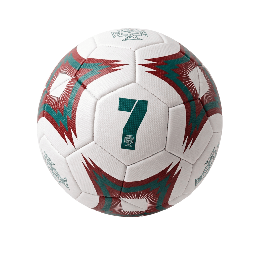 Icon Sports Portugal No. 7 Soccer Ball, White/Maroon/Green, Official Licensed