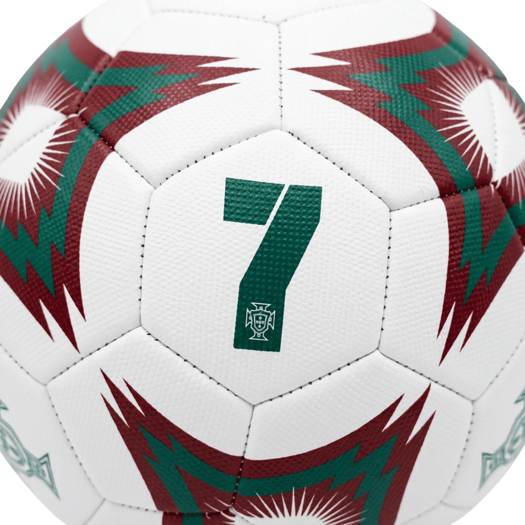Icon Sports Portugal No. 7 Soccer Ball, White/Maroon/Green, Official Licensed