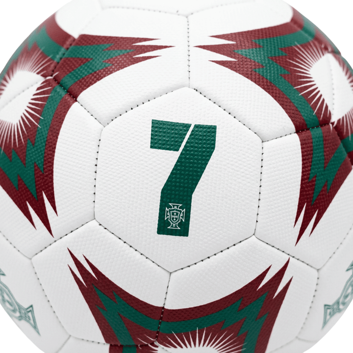 Icon Sports Portugal No. 7 Soccer Ball, White/Maroon/Green, Official Licensed