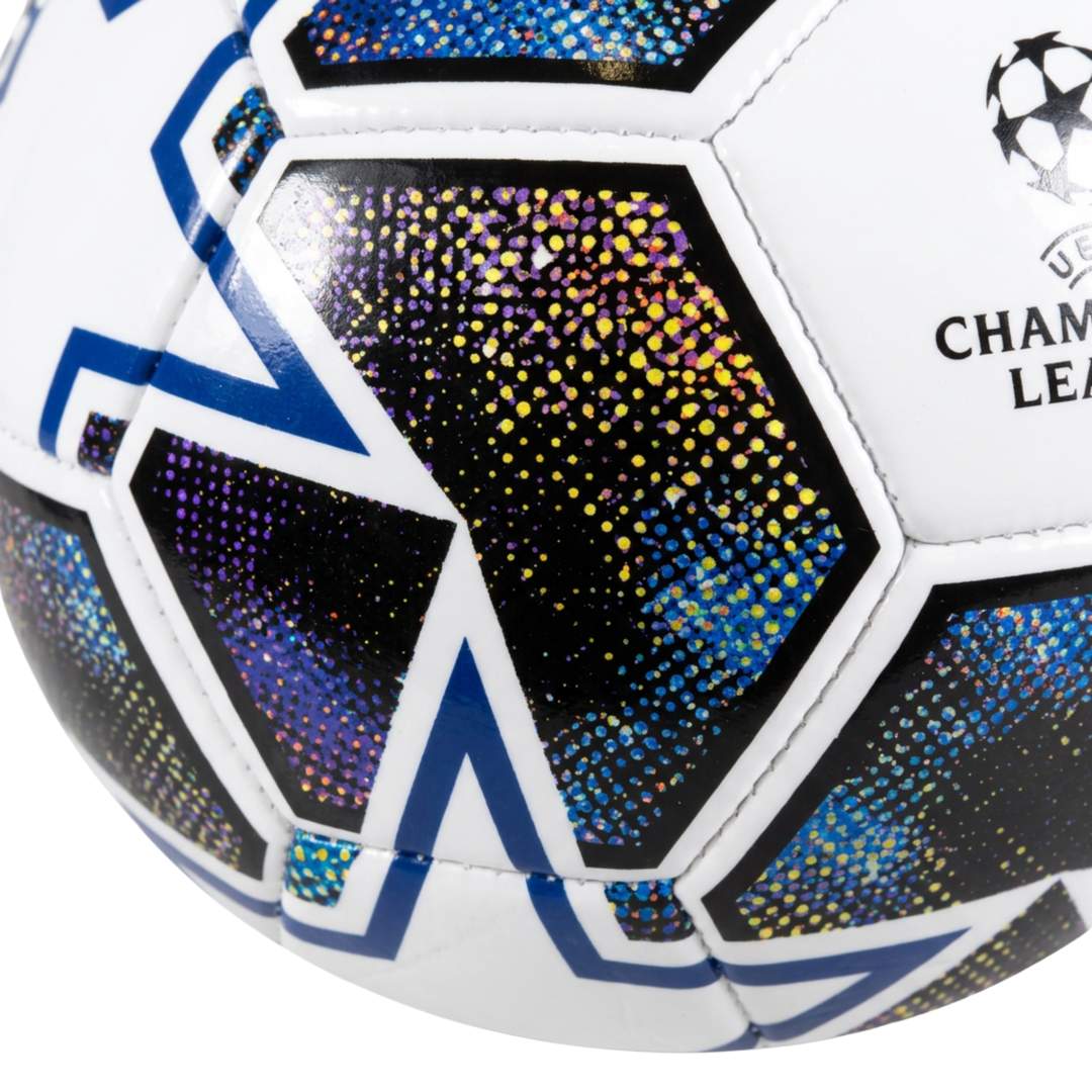 Hy-Pro UEFA Champions League Soccer Ball Size 5 White Purple PVC Metallic Stars