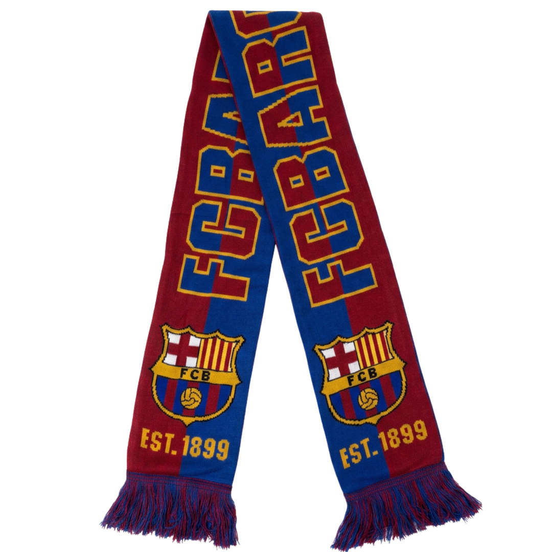 Icon Sports FC Barcelona Fringe Scarf Maroon/Blue/Yellow Licensed Fan Gear