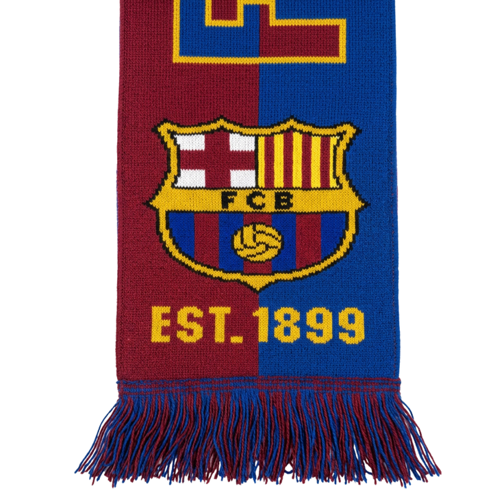 Icon Sports FC Barcelona Fringe Scarf Maroon/Blue/Yellow Licensed Fan Gear