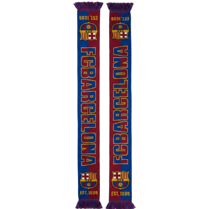 Icon Sports FC Barcelona Fringe Scarf Maroon/Blue/Yellow Licensed Fan Gear