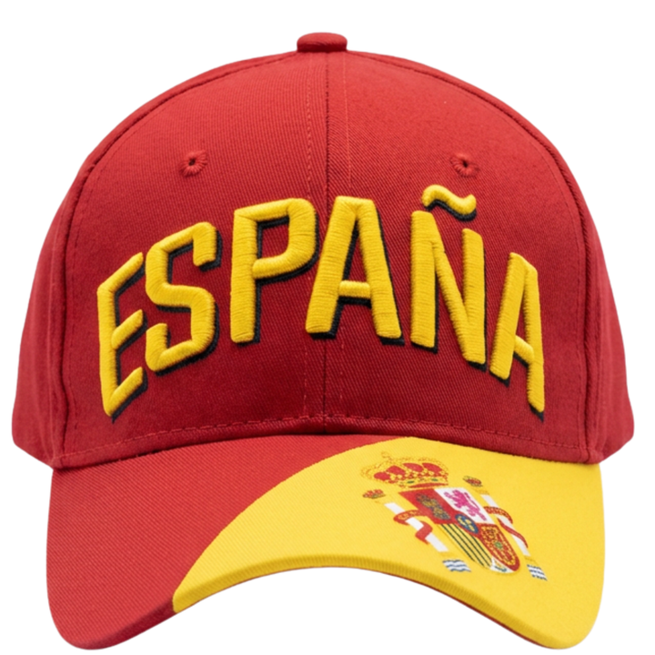 Icon Sports Espana Spain National Flag Adjustable Baseball Hat Adult Red OSFM