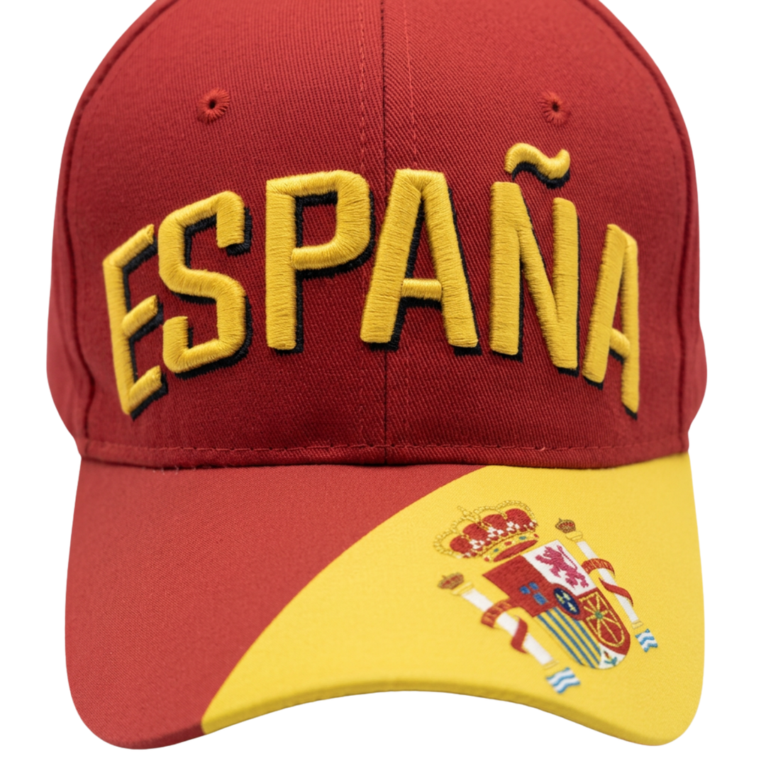 Icon Sports Espana Spain National Flag Adjustable Baseball Hat Adult Red OSFM