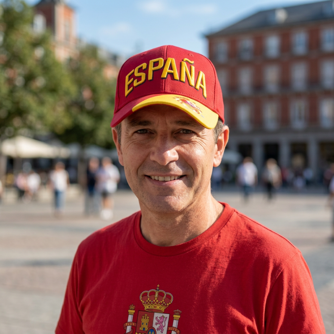Icon Sports Espana Spain National Flag Adjustable Baseball Hat Adult Red OSFM
