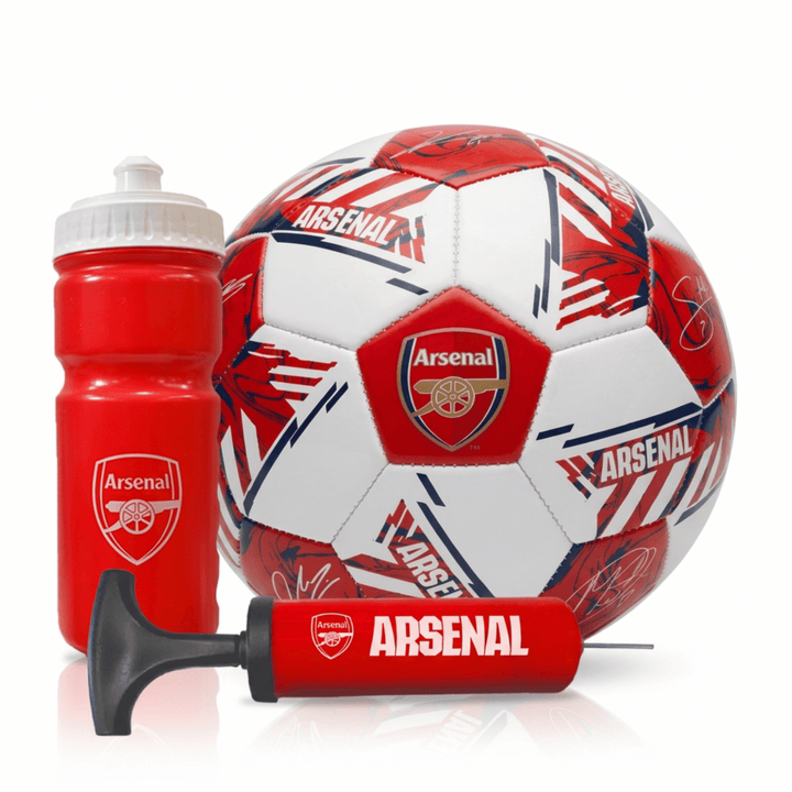 Hy-Pro Arsenal FC Soccer Gift Set Size 4 Ball Water Bottle Pump Football Red