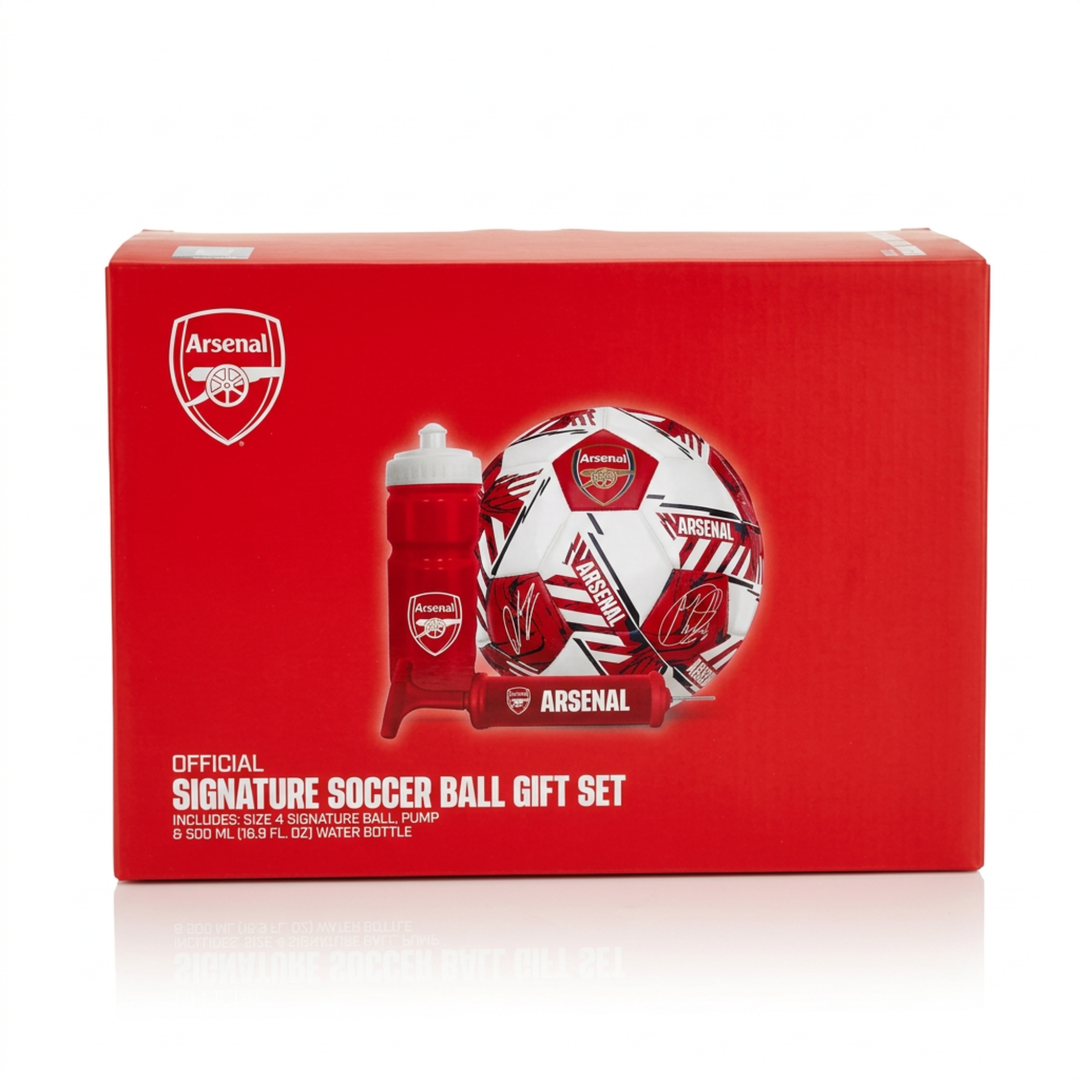 Hy-Pro Arsenal FC Soccer Gift Set Size 4 Ball Water Bottle Pump Football Red