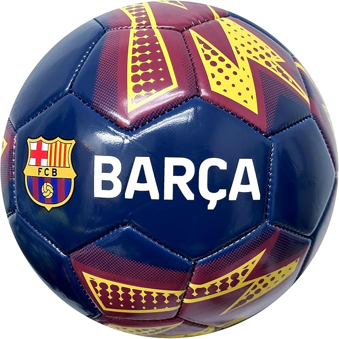 Official FC Barcelona Size 4 Soccer Ball - Navy & Yellow - Icon Sports image 0