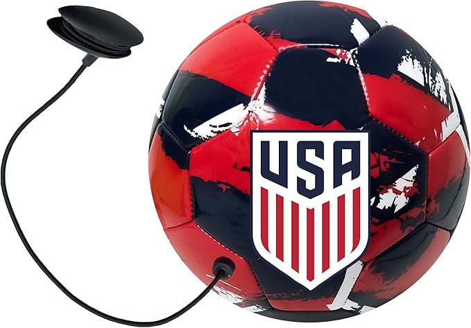 Official US Soccer Training Ball (Size 4) with Retractable Cord image 0