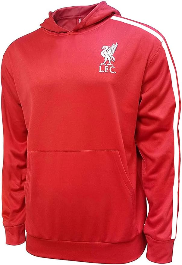 Official LFC Icon Sports Hooded Sweatshirt - Liverbird &amp; Sleeve Stripes image 0
