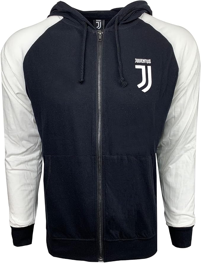 Official Juve Icon Sports Lightweight Hooded Sweatshirt - Black &amp; White image 0