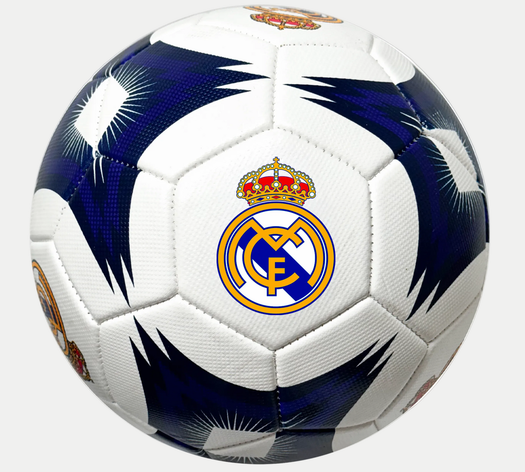 Official Real Madrid Crest Soccer Ball - White/Blue image 0
