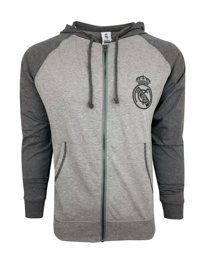 Official Real Madrid Icon Sports Lightweight Hooded Sweatshirt - Charcoal image 0