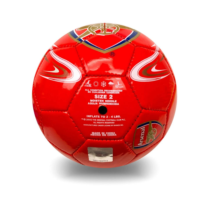 Official Arsenal FC Size 2 Red Soccer Ball - Rhinox image 3