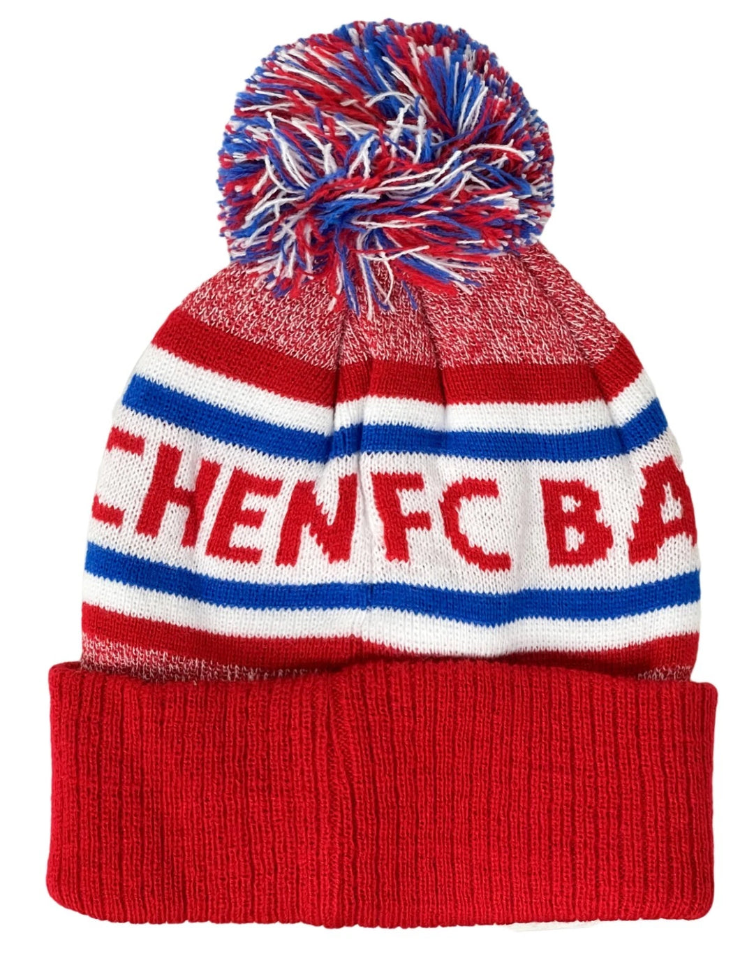FC Bayern München Striped Knit Hat with Pom - Fan Ink image 1