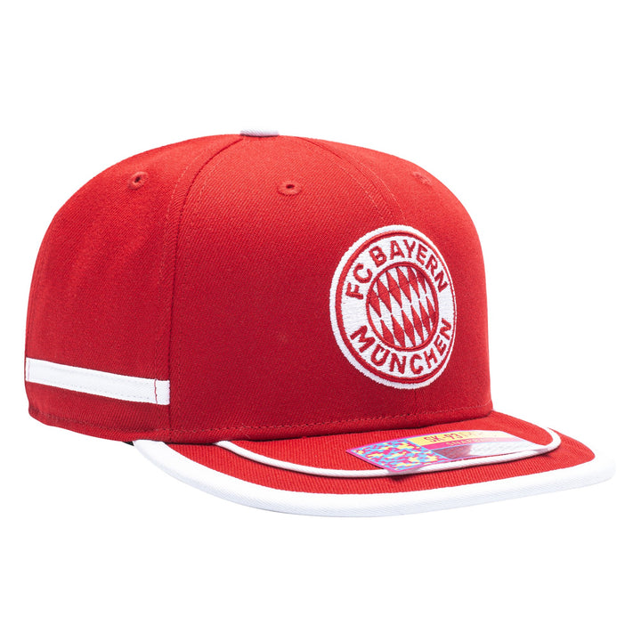 Fan Ink FC Bayern Munich Offshore Snapback Hat | Red &amp; White Bundesliga Soccer Cap
