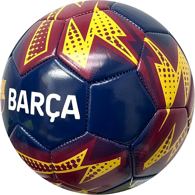 Official FC Barcelona Size 4 Soccer Ball - Navy &amp; Yellow - Icon Sports image 1