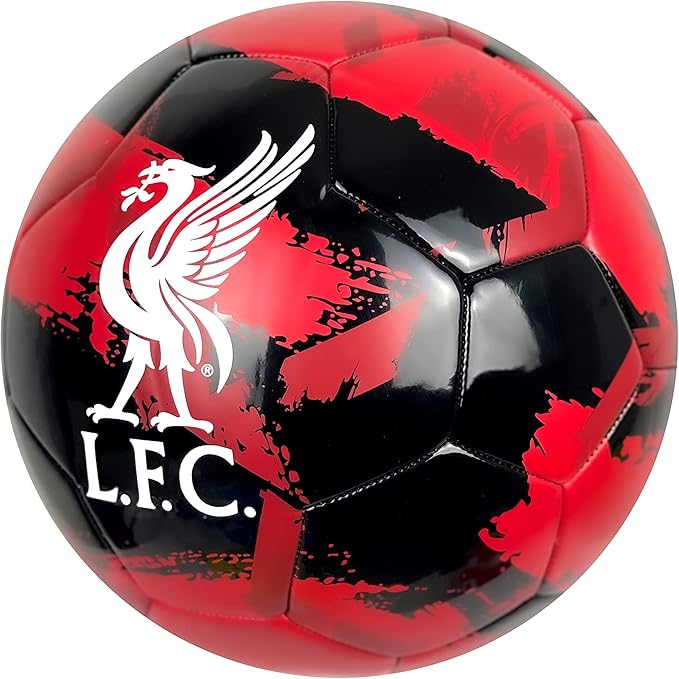 Official Liverpool FC Crest Soccer Ball (Size 4) - Red/Black image 1