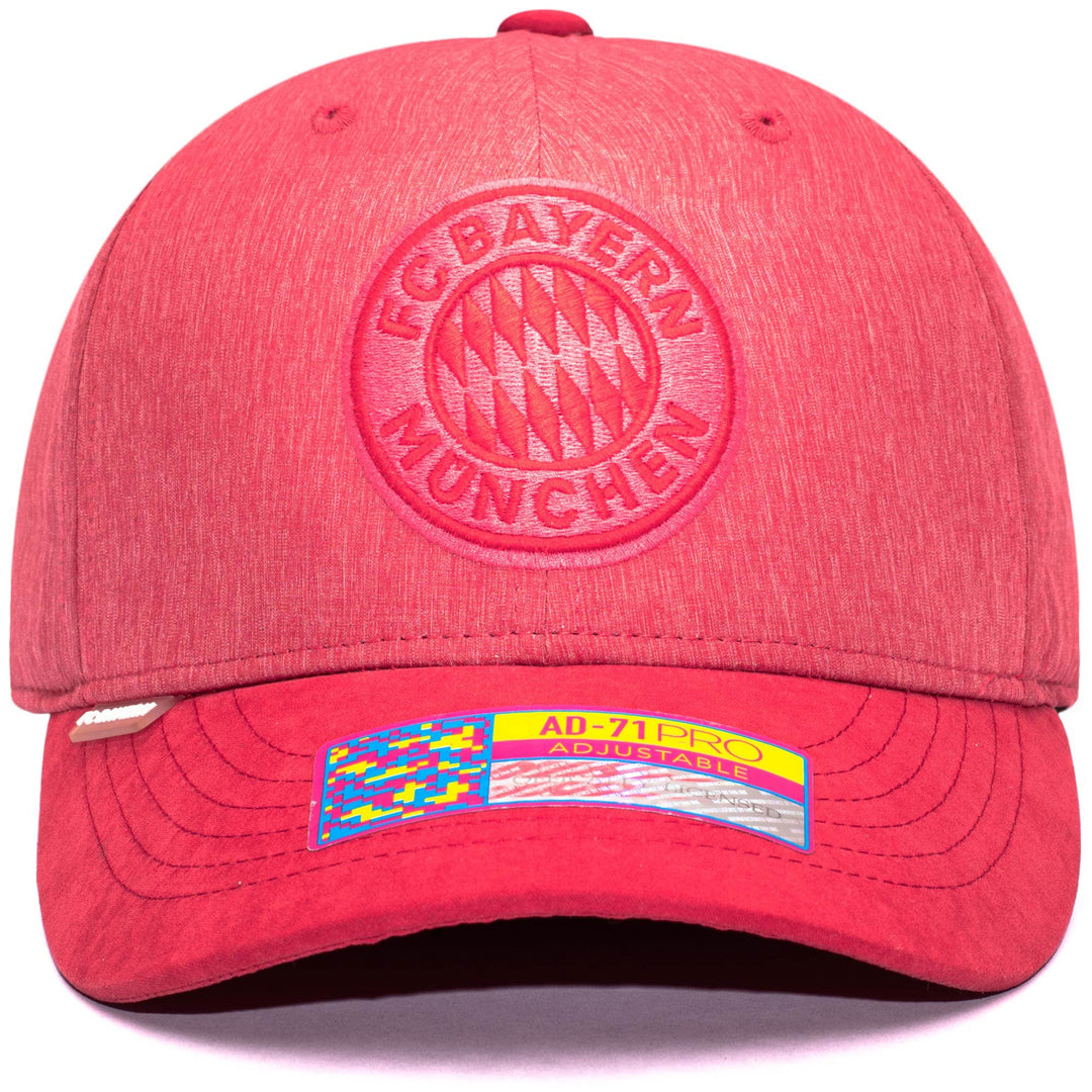 Fan Ink FC Bayern Munich Pitch Adjustable Hat | Red Heather Bundesliga Soccer Cap