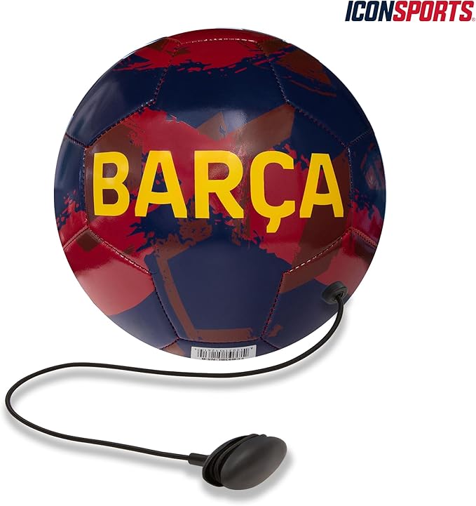Official FC Barcelona Training Ball (Size 5) with Retractable Cord image 1