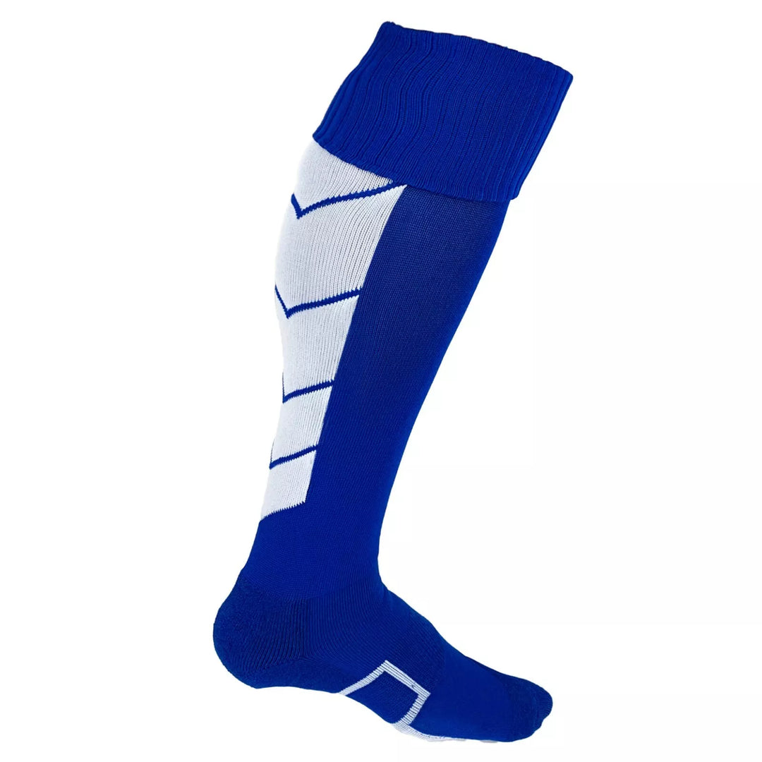 Royal with White Accents - Striker Style Soccer Socks - Just 4 Kicks In image 0