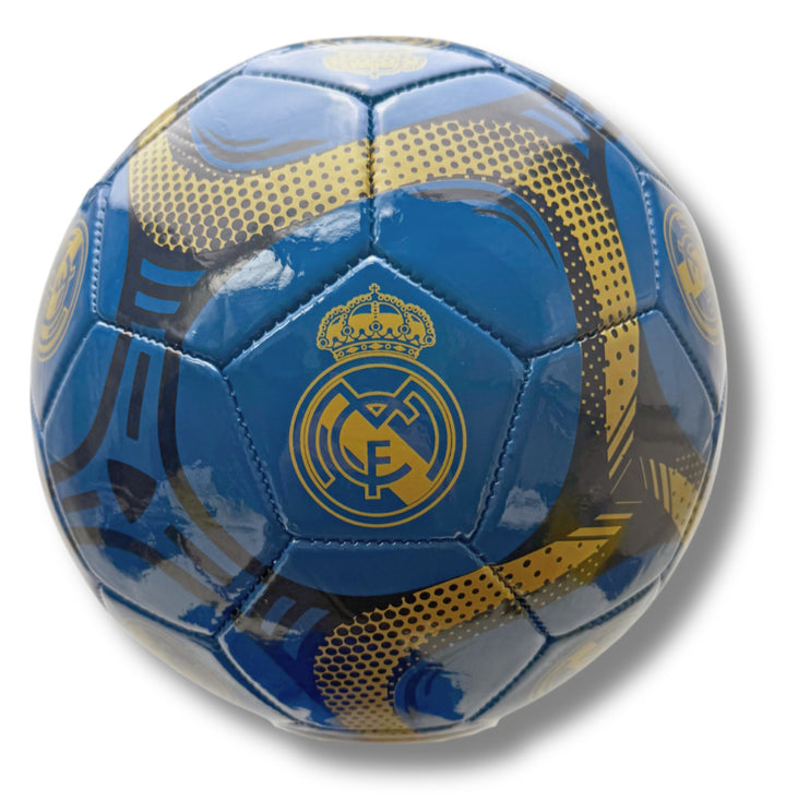 Official Real Madrid Crest Soccer Ball (Size 5) - Blue &amp; Gold Edition image 1