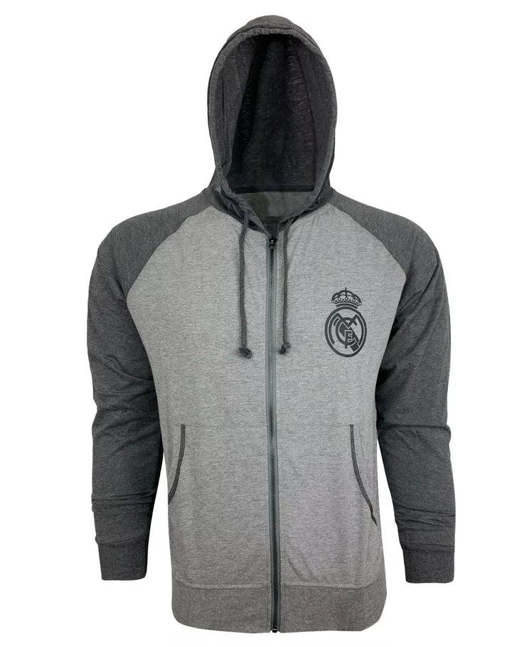 Official Real Madrid Icon Sports Lightweight Hooded Sweatshirt - Charcoal image 3