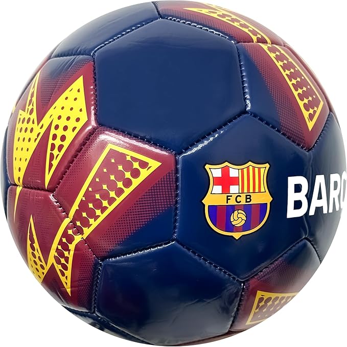 Official FC Barcelona Size 4 Soccer Ball - Navy &amp; Yellow - Icon Sports image 2