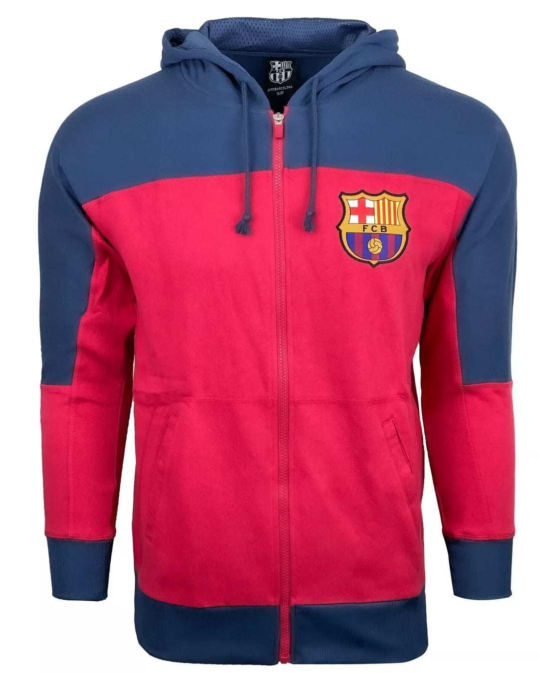 Official Barça Icon Sports Full Zip Hooded Sweatshirt - Blue &amp; Red image 0