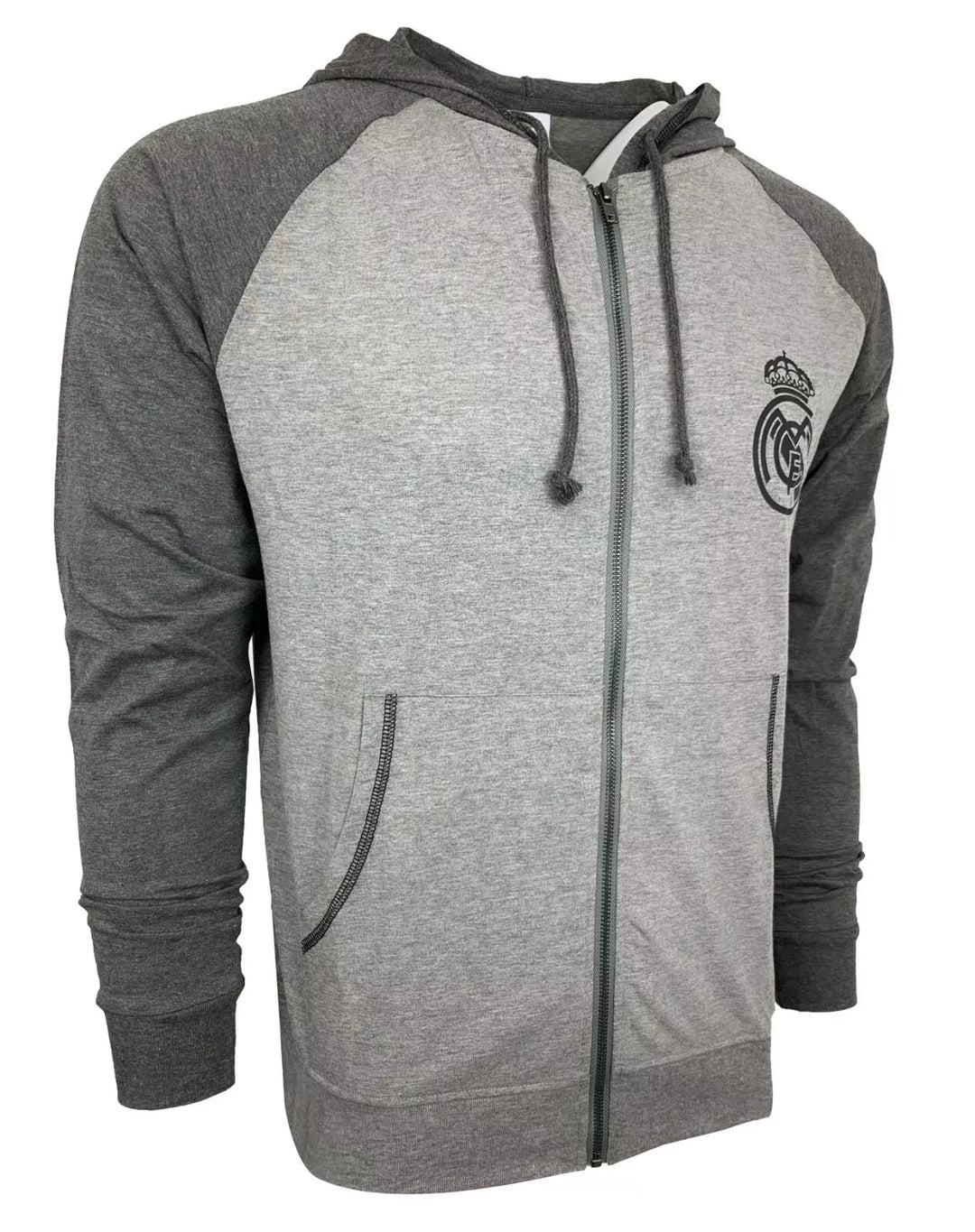 Official Real Madrid Icon Sports Lightweight Hooded Sweatshirt - Charcoal image 1